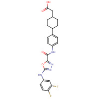 892489-52-0 2-[4-[4-[[5-(3,4-difluoroanilino)-1,3,4-oxadiazole-2-carbonyl]amino]phenyl]cyclohexyl]acetic acid chemical structure