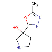 1282606-34-1 3-(5-methyl-1,3,4-oxadiazol-2-yl)pyrrolidin-3-ol chemical structure