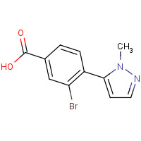 1067613-65-3 3-bromo-4-(2-methylpyrazol-3-yl)benzoic acid chemical structure