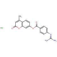 34197-46-1 (4-methyl-2-oxochromen-7-yl) 4-(diaminomethylideneamino)benzoate;hydrochloride chemical structure