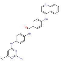 1020149-73-8 N-[4-[(2-amino-6-methylpyrimidin-4-yl)amino]phenyl]-4-(quinolin-4-ylamino)benzamide chemical structure