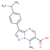 941573-59-7 7-methyl-3-(4-propan-2-ylphenyl)pyrazolo[1,5-a]pyrimidine-6-carboxylic acid chemical structure