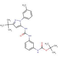 1160934-79-1 tert-butyl N-[3-[[5-tert-butyl-2-(3-methylphenyl)pyrazol-3-yl]carbamoylamino]phenyl]carbamate chemical structure