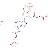 102783-27-7 4-[[9-[7-(3-carboxypropanoyloxy)-2-hydroxy-2-oxo-4a,6,7,7a-tetrahydro-4H-furo[3,2-d][1,3,2]dioxaphosphinin-6-yl]purin-6-yl]amino]-4-oxobutanoic acid;sodium chemical structure
