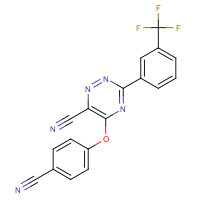921620-33-9 5-(4-cyanophenoxy)-3-[3-(trifluoromethyl)phenyl]-1,2,4-triazine-6-carbonitrile chemical structure