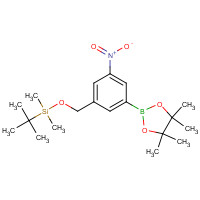 1312536-02-9 tert-butyl-dimethyl-[[3-nitro-5-(4,4,5,5-tetramethyl-1,3,2-dioxaborolan-2-yl)phenyl]methoxy]silane chemical structure
