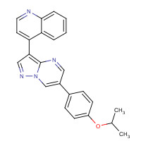 1206711-16-1 4-[6-(4-propan-2-yloxyphenyl)pyrazolo[1,5-a]pyrimidin-3-yl]quinoline chemical structure