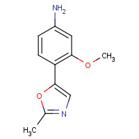 568556-28-5 3-methoxy-4-(2-methyl-1,3-oxazol-5-yl)aniline chemical structure