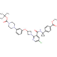 1380754-72-2 tert-butyl 4-[3-[1-[5-chloro-3-[[1-(4-methoxycarbonylphenyl)cyclopropyl]carbamoyl]pyridin-2-yl]azetidin-3-yl]oxyphenyl]piperazine-1-carboxylate chemical structure