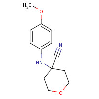 1179739-99-1 4-(4-methoxyanilino)oxane-4-carbonitrile chemical structure