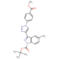 1383706-01-1 tert-butyl 3-[1-(4-methoxycarbonylphenyl)triazol-4-yl]-5-methylindazole-1-carboxylate chemical structure