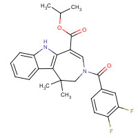 629664-81-9 propan-2-yl 3-(3,4-difluorobenzoyl)-1,1-dimethyl-2,6-dihydroazepino[4,5-b]indole-5-carboxylate chemical structure