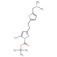 1035270-96-2 tert-butyl 5-amino-3-[2-[5-[(dimethylamino)methyl]furan-2-yl]ethyl]pyrazole-1-carboxylate chemical structure