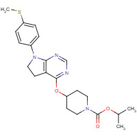 1001399-50-3 propan-2-yl 4-[[7-(4-methylsulfanylphenyl)-5,6-dihydropyrrolo[2,3-d]pyrimidin-4-yl]oxy]piperidine-1-carboxylate chemical structure