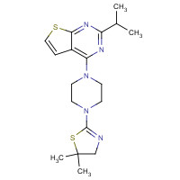 1271738-59-0 4-[4-(5,5-dimethyl-4H-1,3-thiazol-2-yl)piperazin-1-yl]-2-propan-2-ylthieno[2,3-d]pyrimidine chemical structure