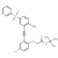 1240287-73-3 tert-butyl 2-[2-[2-[5-(benzenesulfonyl)-2-methylphenyl]ethynyl]-4-chlorophenoxy]acetate chemical structure