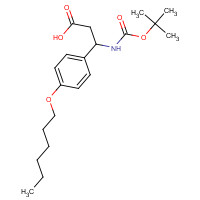 728919-71-9 3-(4-hexoxyphenyl)-3-[(2-methylpropan-2-yl)oxycarbonylamino]propanoic acid chemical structure