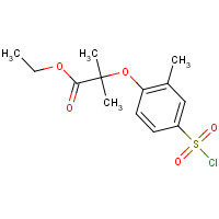 447406-76-0 ethyl 2-(4-chlorosulfonyl-2-methylphenoxy)-2-methylpropanoate chemical structure