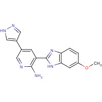 1261220-95-4 3-(6-methoxy-1H-benzimidazol-2-yl)-5-(1H-pyrazol-4-yl)pyridin-2-amine chemical structure