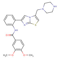 925432-72-0 3,4-dimethoxy-N-[2-[3-(piperazin-1-ylmethyl)imidazo[2,1-b][1,3]thiazol-6-yl]phenyl]benzamide chemical structure