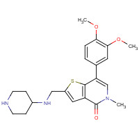 1610519-16-8 7-(3,4-dimethoxyphenyl)-5-methyl-2-[(piperidin-4-ylamino)methyl]thieno[3,2-c]pyridin-4-one chemical structure