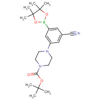1129541-91-8 tert-butyl 4-[3-cyano-5-(4,4,5,5-tetramethyl-1,3,2-dioxaborolan-2-yl)phenyl]piperazine-1-carboxylate chemical structure