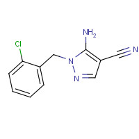 106898-42-4 5-amino-1-[(2-chlorophenyl)methyl]pyrazole-4-carbonitrile chemical structure