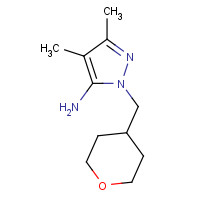1335140-87-8 4,5-dimethyl-2-(oxan-4-ylmethyl)pyrazol-3-amine chemical structure