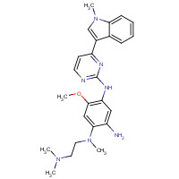 1421372-66-8 1-N-[2-(dimethylamino)ethyl]-5-methoxy-1-N-methyl-4-N-[4-(1-methylindol-3-yl)pyrimidin-2-yl]benzene-1,2,4-triamine chemical structure