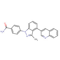 1246306-67-1 4-(3-methyl-4-quinolin-3-ylindazol-1-yl)benzamide chemical structure