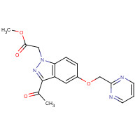 1386457-60-8 methyl 2-[3-acetyl-5-(pyrimidin-2-ylmethoxy)indazol-1-yl]acetate chemical structure