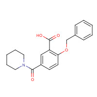 1285516-54-2 2-phenylmethoxy-5-(piperidine-1-carbonyl)benzoic acid chemical structure
