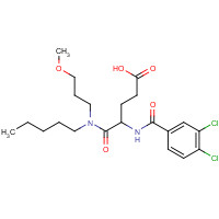 107097-80-3 4-[(3,4-dichlorobenzoyl)amino]-5-[3-methoxypropyl(pentyl)amino]-5-oxopentanoic acid chemical structure