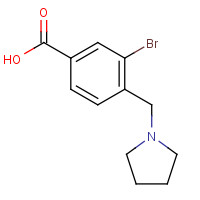 262425-16-1 3-bromo-4-(pyrrolidin-1-ylmethyl)benzoic acid chemical structure