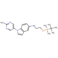 1610800-76-4 N-[2-[tert-butyl(dimethyl)silyl]oxyethyl]-1-(2-methylpyrimidin-5-yl)indol-5-amine chemical structure