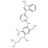 1421372-67-9 4-N-[2-(dimethylamino)ethyl]-2-methoxy-4-N-methyl-1-N-[4-(1-methylindol-3-yl)pyrimidin-2-yl]-5-nitrobenzene-1,4-diamine chemical structure