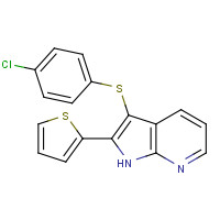 1346524-80-8 3-(4-chlorophenyl)sulfanyl-2-thiophen-2-yl-1H-pyrrolo[2,3-b]pyridine chemical structure