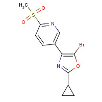 1207747-63-4 5-bromo-2-cyclopropyl-4-(6-methylsulfonylpyridin-3-yl)-1,3-oxazole chemical structure