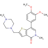 1610518-52-9 7-(3,4-dimethoxyphenyl)-5-methyl-2-[(4-methylpiperazin-1-yl)methyl]thieno[3,2-c]pyridin-4-one chemical structure