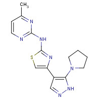 1235313-52-6 N-(4-methylpyrimidin-2-yl)-4-(5-pyrrolidin-1-yl-1H-pyrazol-4-yl)-1,3-thiazol-2-amine chemical structure