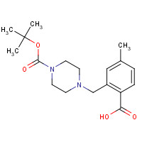 1460037-34-6 4-methyl-2-[[4-[(2-methylpropan-2-yl)oxycarbonyl]piperazin-1-yl]methyl]benzoic acid chemical structure