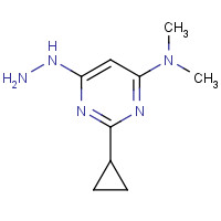 1372906-74-5 2-cyclopropyl-6-hydrazinyl-N,N-dimethylpyrimidin-4-amine chemical structure
