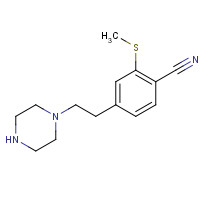 1374358-67-4 2-methylsulfanyl-4-(2-piperazin-1-ylethyl)benzonitrile chemical structure