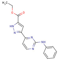 1403333-81-2 ethyl 3-(2-anilinopyrimidin-4-yl)-1H-pyrazole-5-carboxylate chemical structure