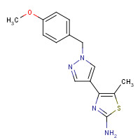1235313-79-7 4-[1-[(4-methoxyphenyl)methyl]pyrazol-4-yl]-5-methyl-1,3-thiazol-2-amine chemical structure