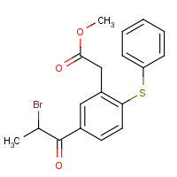 115441-85-5 methyl 2-[5-(2-bromopropanoyl)-2-phenylsulfanylphenyl]acetate chemical structure
