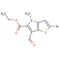 1221186-55-5 ethyl 2-bromo-6-formyl-4-methylthieno[3,2-b]pyrrole-5-carboxylate chemical structure