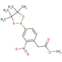 1352413-08-1 methyl 2-[2-nitro-4-(4,4,5,5-tetramethyl-1,3,2-dioxaborolan-2-yl)phenyl]acetate chemical structure