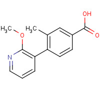 1141473-75-7 4-(2-methoxypyridin-3-yl)-3-methylbenzoic acid chemical structure