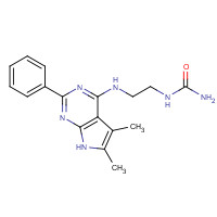 251946-36-8 2-[(5,6-dimethyl-2-phenyl-7H-pyrrolo[2,3-d]pyrimidin-4-yl)amino]ethylurea chemical structure